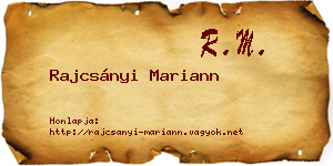 Rajcsányi Mariann névjegykártya
