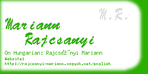 mariann rajcsanyi business card